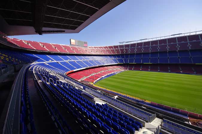 Barcelona Les Corts Barri de La Maternitat i Sant Ramon. Estadi del Camp Nou. Campo de futbol del F.C. Barcelona / Barça.