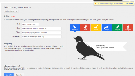 Nuevo AdBirds - Google Adwords